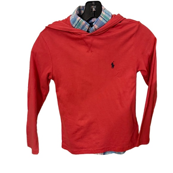 Ralph Lauren Boys Hooodie & Button Down Plaid Shirt  LOT OF 2 Sz 8 - Picture 2 of 14